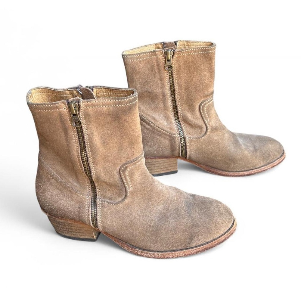 H by Hudson Riley Western Moto Boots distressed leather suede